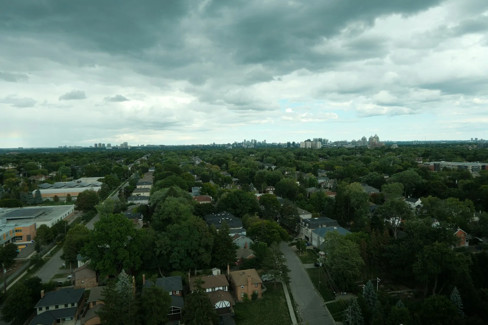 Suburban tree-lined GTA neighbourhood on a cloudy day — Mississauga